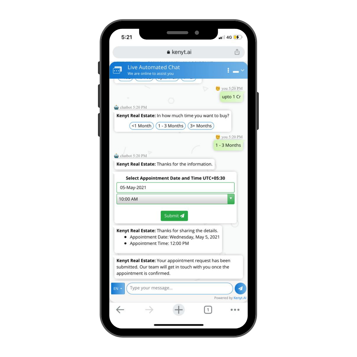 screenshot of Kenyt AI Agents
